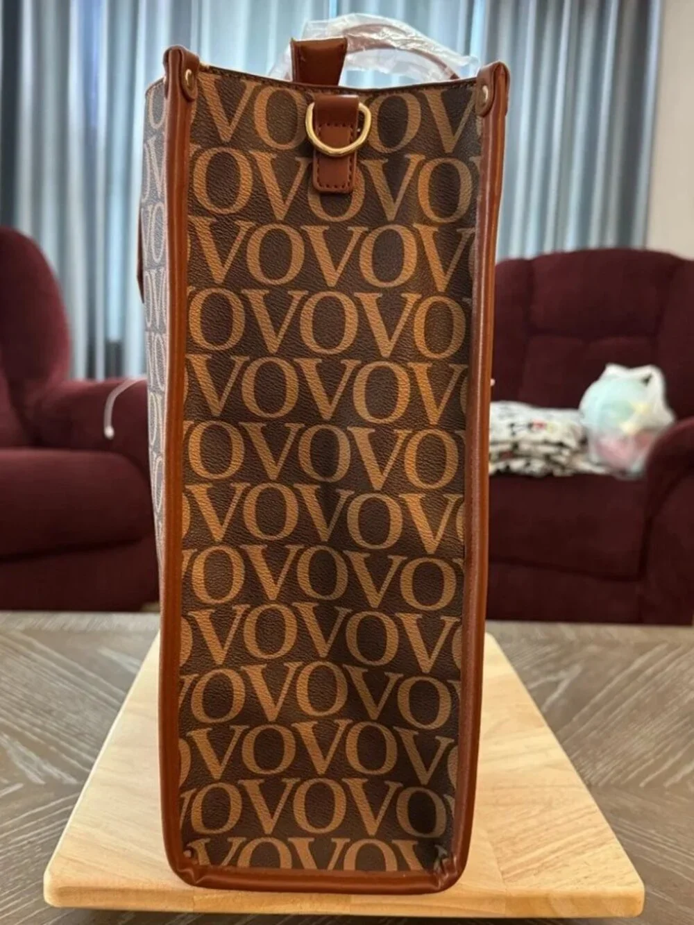 Valentino Orlandi XL Brown Monogram Canvas Messenger Tote MSRP - $299